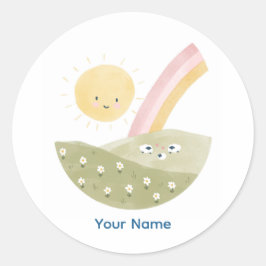 Personalisierte Süße Lamm-Party Runder Aufkleber