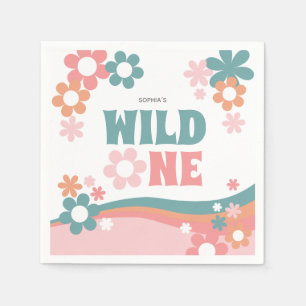Personalisierte süße Mädchen-Wild-One-Party Serviette