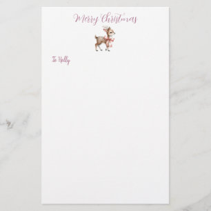 Personalisierte süße Rentiere Weihnachts-Schreibwa Briefpapier