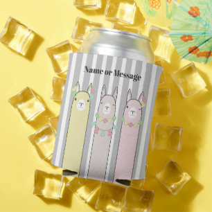 Personalisierte süße Retro-farbige Lamas Kinder Dosenkühler