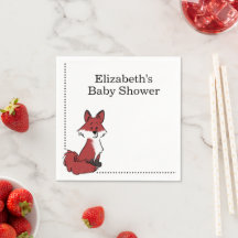 Personalisierte süße rote Fuchs-Baby-Party