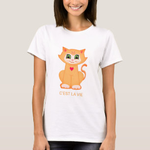 Personalisierte süße rote Kätzchen Katze T-Shirt