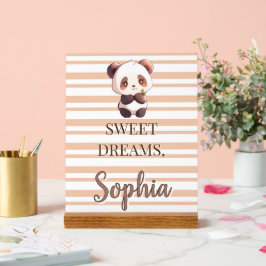 Personalisierte Süße Träume Niedlicher Panda Acrylschild