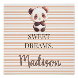 Personalisierte Süße Träume Niedlicher Panda Poster