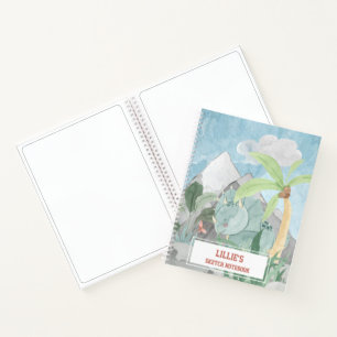 Personalisierte süße Triceratops-Dinosaurier-Skizz Notizbuch
