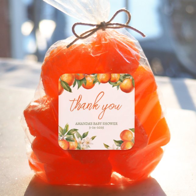 Personalisierte Süsse Vielen Dank Quadratischer Aufkleber (Personalized Baby Shower Thank You Sticker)