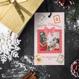 Personalisierte süße Weihnachtsfotocollage Geschenkanhänger