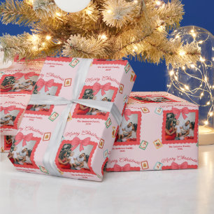 Personalisierte süße Weihnachtsfotocollage  Geschenkpapier