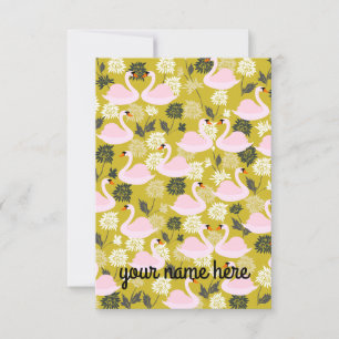 Personalisierte Swan-Notecards RSVP Karte