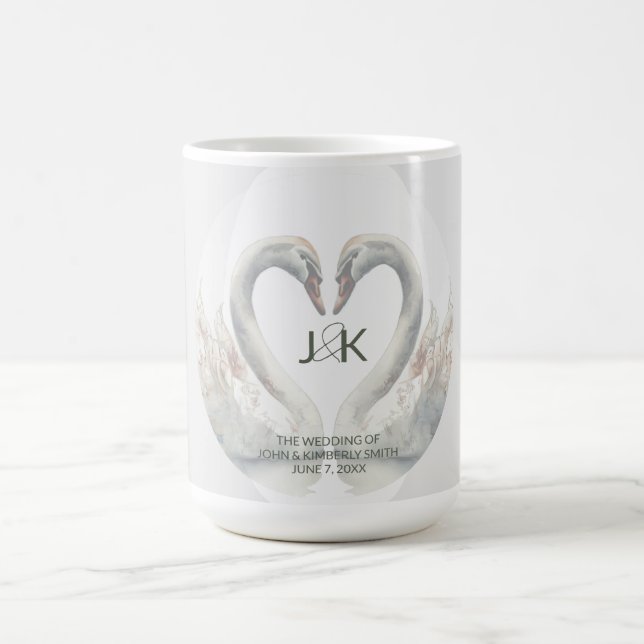 Personalisierte Swan Wedding Kaffeetasse (Mittel)