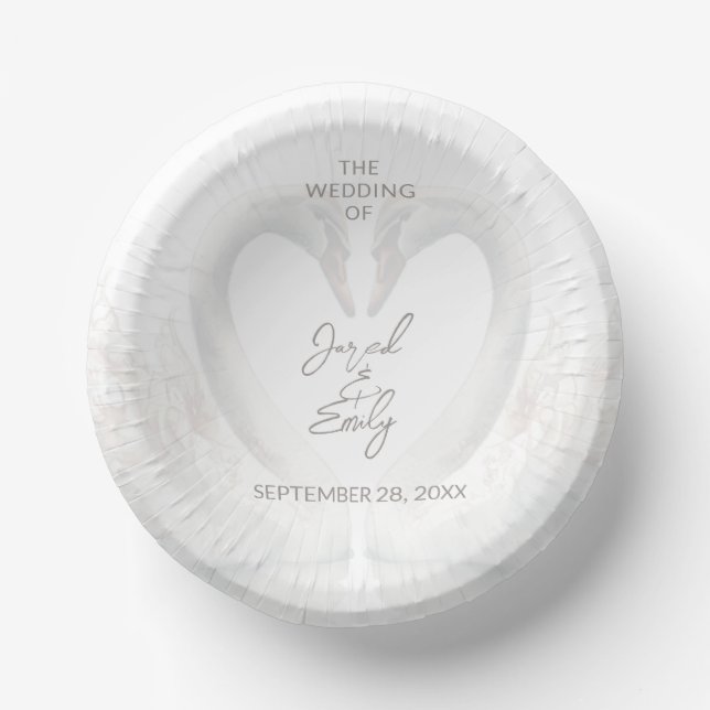 Personalisierte Swan Wedding Pappteller (Vorderseite)