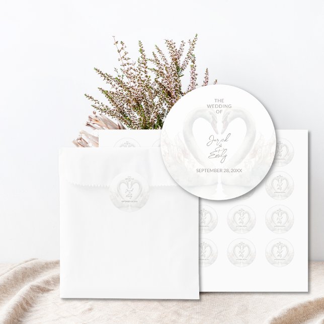 Personalisierte Swan Wedding Stickers (Personalized Swan Wedding Stickers)