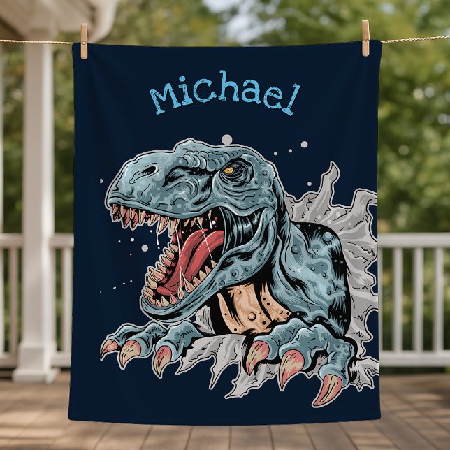 Personalisierte T-Rex-Dinosaurierdecke Fleecedecke (Von Creator hochgeladen)