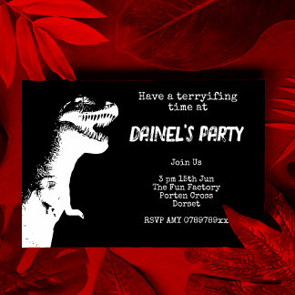 Personalisierte T-Rex Geburtstagspartei Einladung