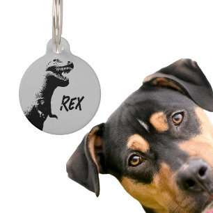 Personalisierte T-Rex Haustiermarke