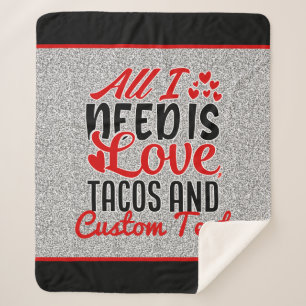 Personalisierte Tacos für Liebe und benutzerdefini Sherpadecke