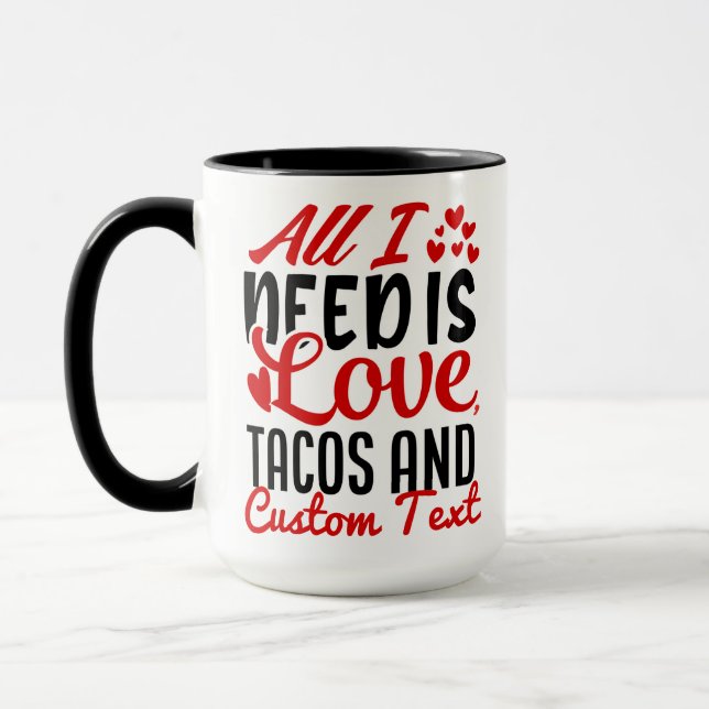 Personalisierte Tacos für Liebe und benutzerdefini Tasse (Links)