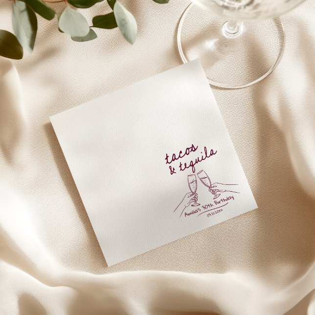 Personalisierte Tacos und Tequila Geburtstagsservi Serviette (Von Creator hochgeladen)