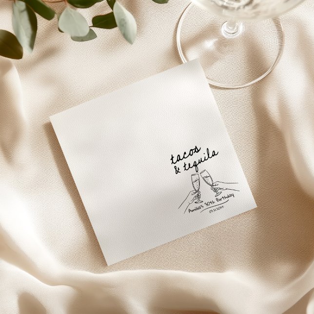 Personalisierte Tacos und Tequila Geburtstagsservi Serviette (Von Creator hochgeladen)