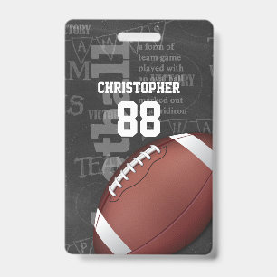 Personalisierte Tafel-amerikanischer Fußball Ausweis