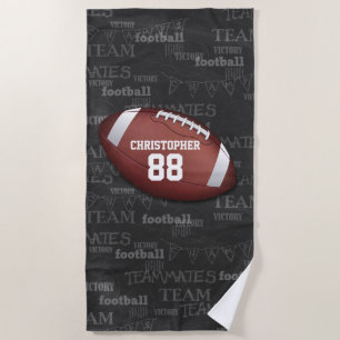 Personalisierte Tafel-amerikanischer Fußball Strandtuch