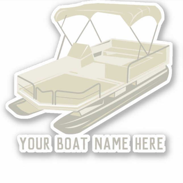 Personalisierte Tan Pontoon Boat Decal Aufkleber (Vorderseite)