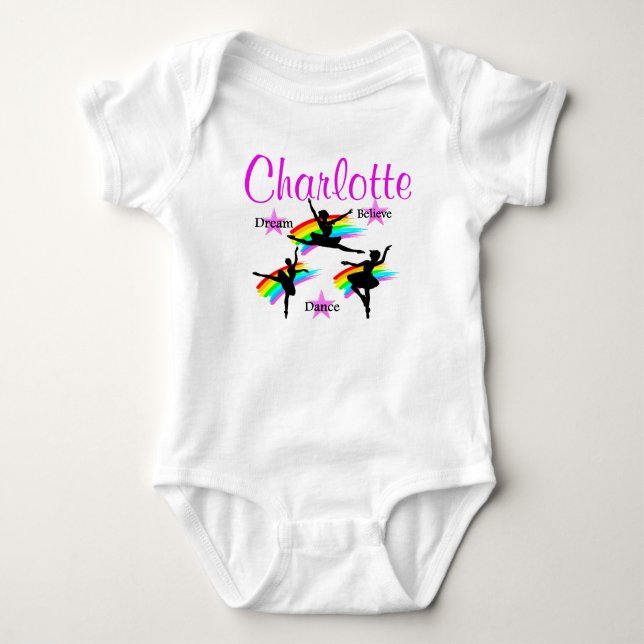 PERSONALISIERTE TANCER DREAMS TUTU BABY T-SHIRT (Vorderseite)