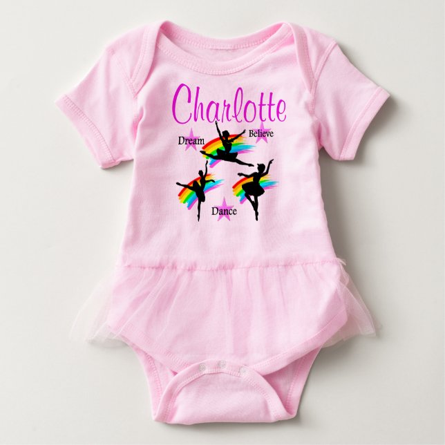 PERSONALISIERTE TANCER DREAMS TUTU BABY T-SHIRT (Vorderseite)