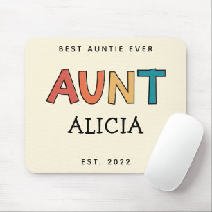 Personalisierte Tante Retro Geschenk Beste Tante j Mousepad