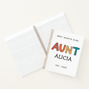 Personalisierte Tante Retro Geschenk Beste Tante j Notizbuch