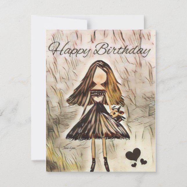 Personalisierte Tänzerin Birthday Card Ballerina (Vorderseite)