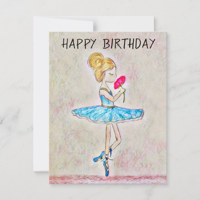 Personalisierte Tänzerin Birthday Card Ballerina (Vorderseite)