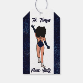 Personalisierte Tänzerin-Geschenk Tag Indigo B Geschenkanhänger