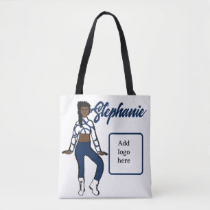 Personalisierte Tänzerin-Tasche (blau weiß)