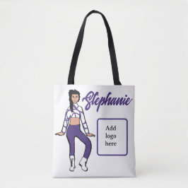 Personalisierte Tänzerin-Tasche ( Grape White)