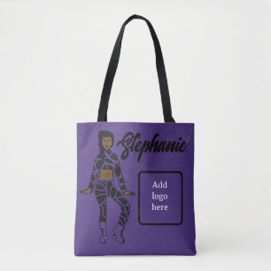 Personalisierte Tänzerin-Tasche ( Lila schwarz)