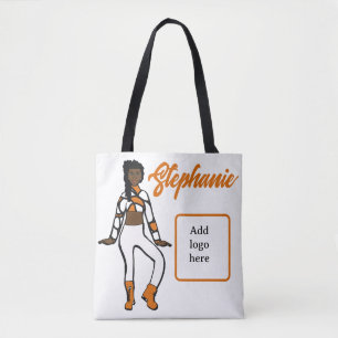 Personalisierte Tänzerin-Tasche ( Orange White)