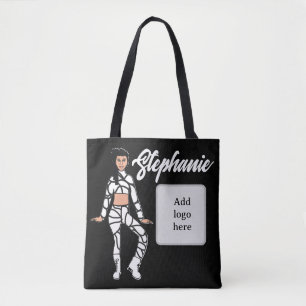 Personalisierte Tänzerin-Tasche (Schwarz-weiß 2)