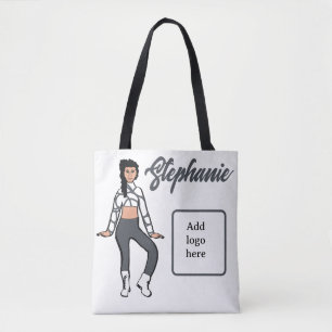 Personalisierte Tänzerin-Tasche ( Stone White)