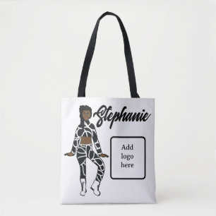 Personalisierte Tänzerin-Tasche (weiß schwarz)