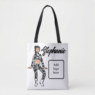 Personalisierte Tänzerin-Tasche ( Weiß Schwarz 2)