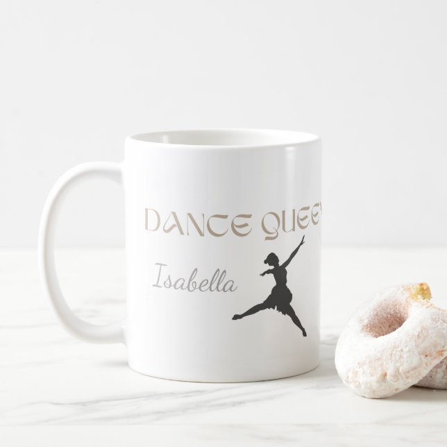 Personalisierte Tanzkönigin, Geschenk oder für Sie Kaffeetasse (Mit Donut)