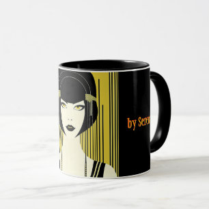 Personalisierte Tarot-Tasse Art Deco Flapper Girl Tasse