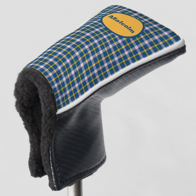 Personalisierte Tartan Golf Putter Abdeckung Headcover (3/4 Vorderseite)
