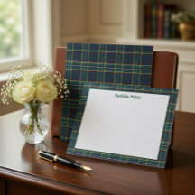 Personalisierte Tartan-Notizkarte mit Karohintergr