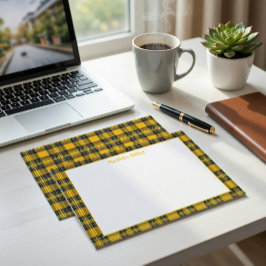 Personalisierte Tartan-Notizkarte mit Karomuster-H Mitteilungskarte