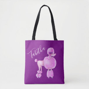 Personalisierte Tasche der rosa Pudelhundekunst