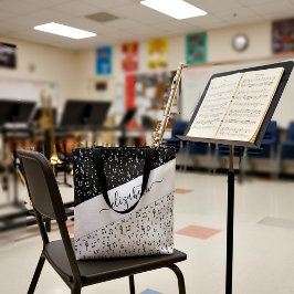 Personalisierte Tasche mit Schwarzweiß-Musik