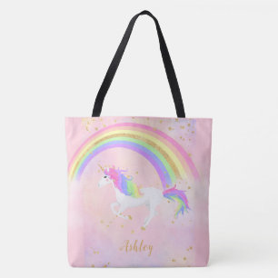 Personalisierte Tasche   Rosa Goldene Rainbow