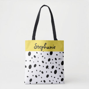 personalisierte Tasche, schwarz-weiß